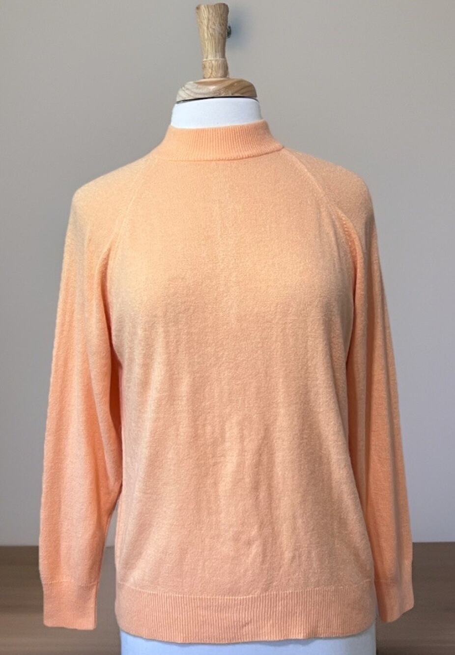 Hampshire Studio Women L Sweater Mock Neck Vintage 90s Quiet Luxury Balletcore